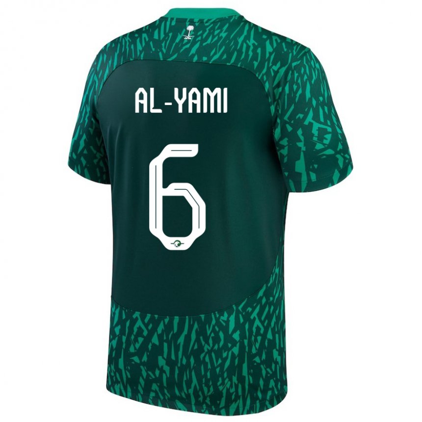 Donna Maglia Arabia Saudita Mohammed Al Yami #6 Verde Scuro Kit Gara Away 22-24 Maglietta