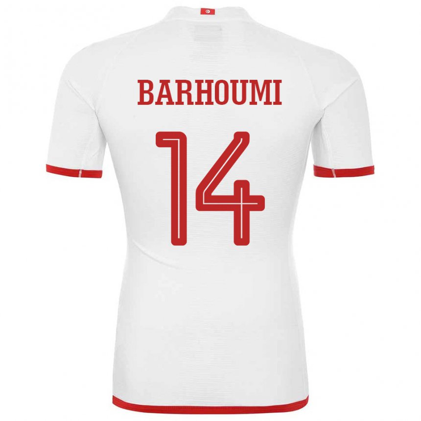 Donna Maglia Tunisia Salah Barhoumi #14 Bianco Kit Gara Away 22-24 Maglietta