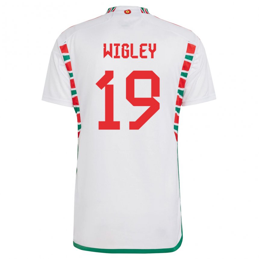 Donna Maglia Galles Morgan Wigley #19 Bianco Kit Gara Away 22-24 Maglietta