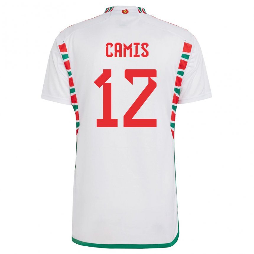 Donna Maglia Galles Oliver Camis #12 Bianco Kit Gara Away 22-24 Maglietta