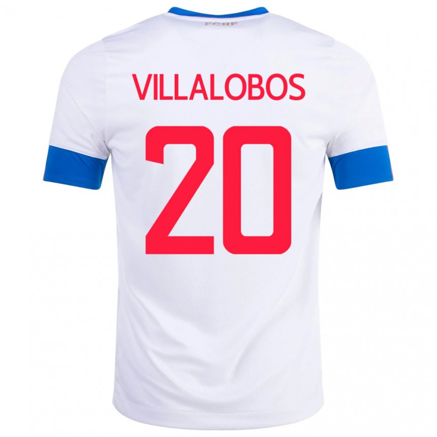 Donna Maglia Costa Rica Fabiola Villalobos #20 Bianco Kit Gara Away 22-24 Maglietta