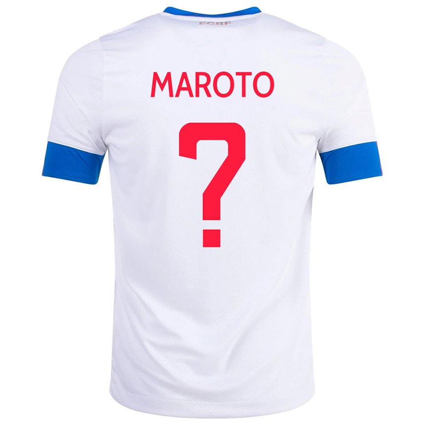 Donna Maglia Costa Rica Victor Maroto #0 Bianco Kit Gara Away 22-24 Maglietta