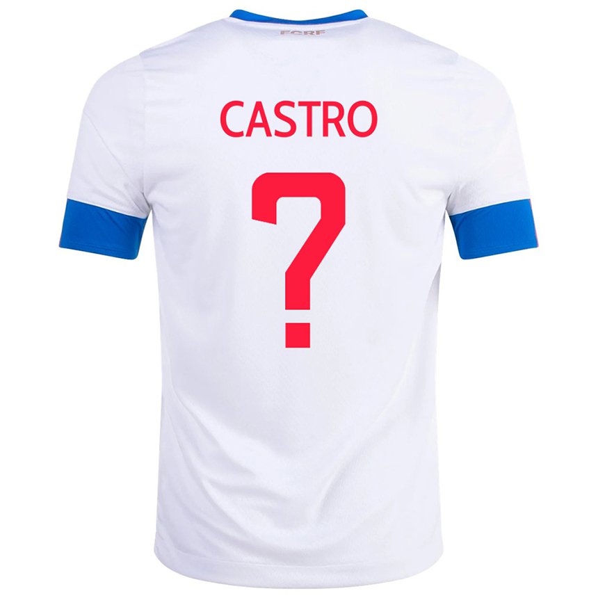 Donna Maglia Costa Rica Mathias Castro #0 Bianco Kit Gara Away 22-24 Maglietta