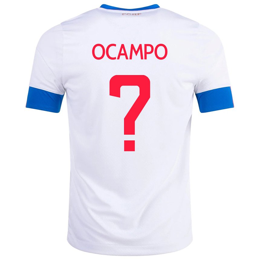 Donna Maglia Costa Rica Benjamin Ocampo #0 Bianco Kit Gara Away 22-24 Maglietta