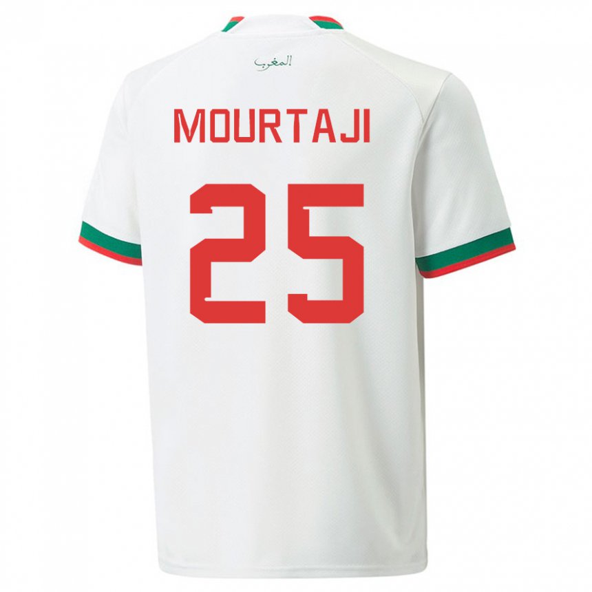 Donna Maglia Marocco Chaymaa Mourtaji #25 Bianco Kit Gara Away 22-24 Maglietta