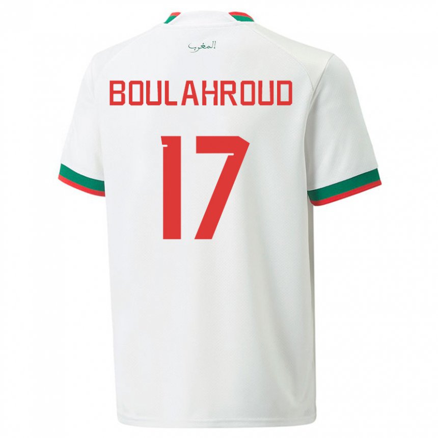 Donna Maglia Marocco Charaf Eddine Boulahroud #17 Bianco Kit Gara Away 22-24 Maglietta