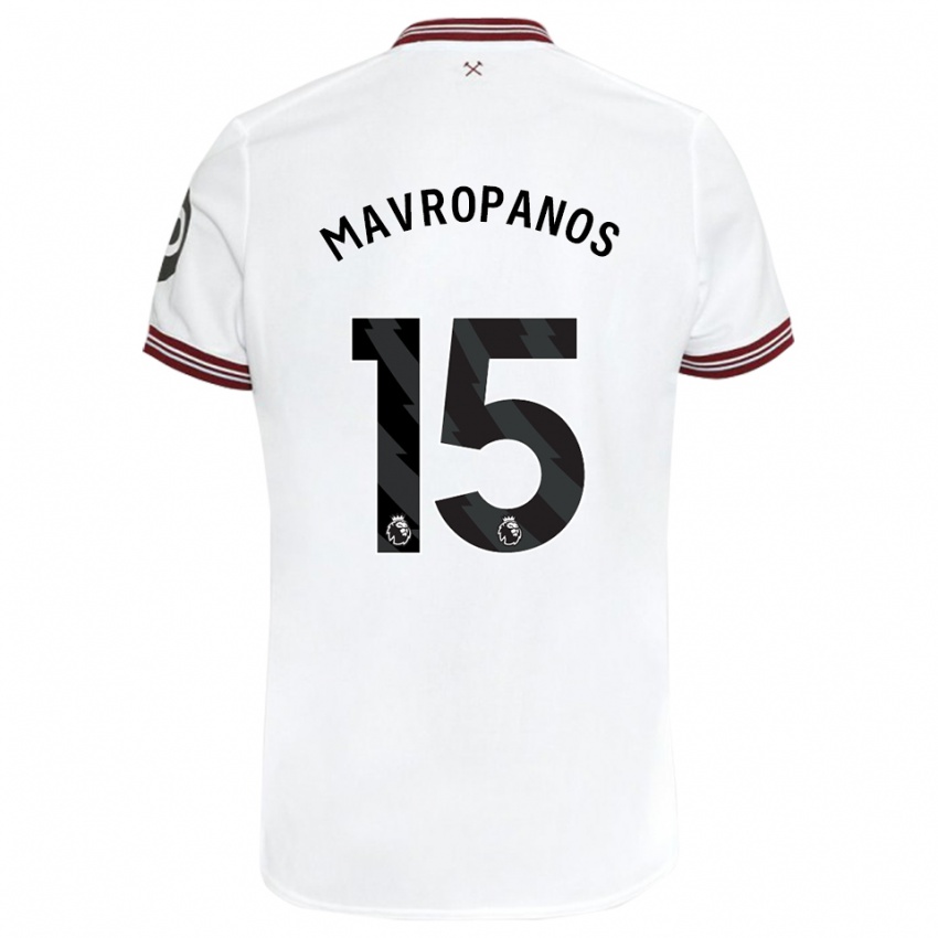 Bambino Maglia Konstantinos Mavropanos #15 Bianco Kit Gara Away 2023/24 Maglietta