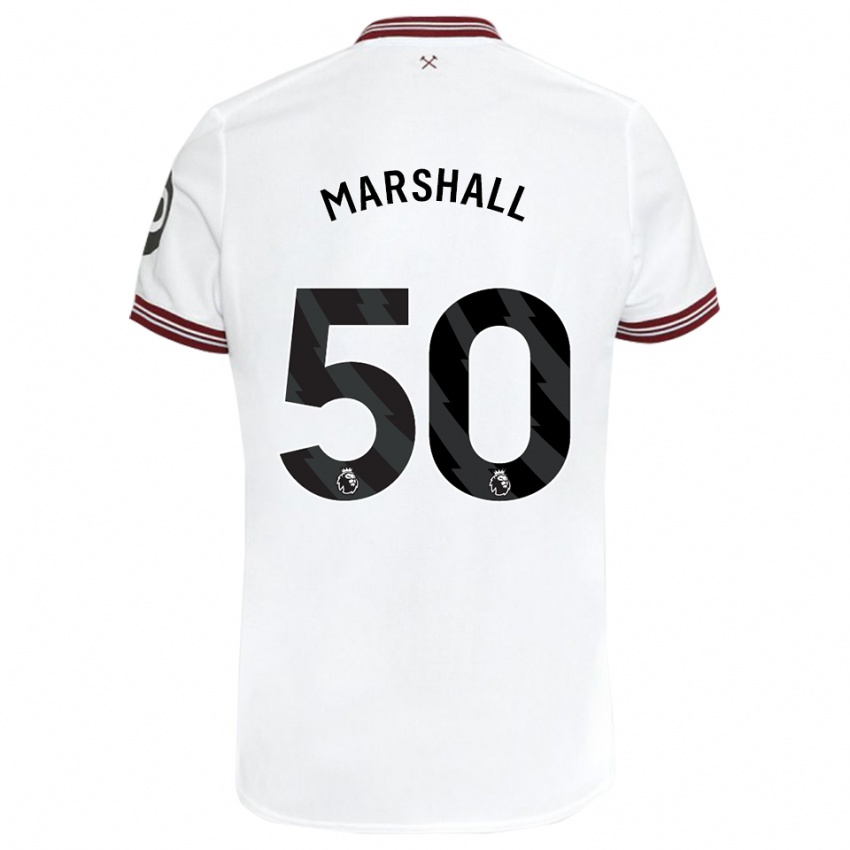 Bambino Maglia Callum Marshall #50 Bianco Kit Gara Away 2023/24 Maglietta