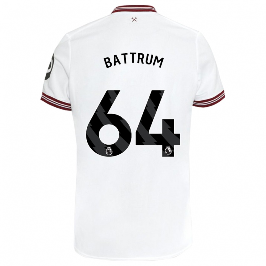 Bambino Maglia Ryan Battrum #64 Bianco Kit Gara Away 2023/24 Maglietta