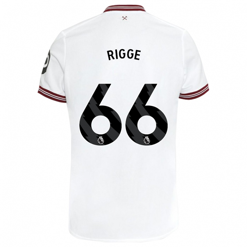 Bambino Maglia Daniel Rigge #66 Bianco Kit Gara Away 2023/24 Maglietta