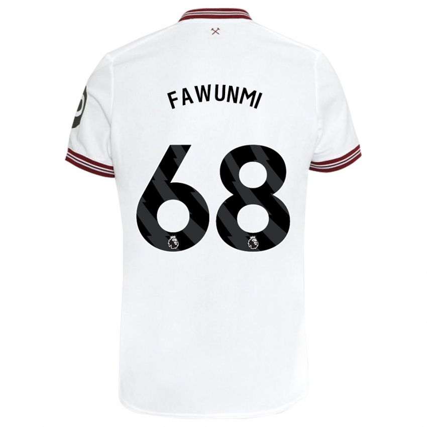 Bambino Maglia Favour Fawunmi #68 Bianco Kit Gara Away 2023/24 Maglietta