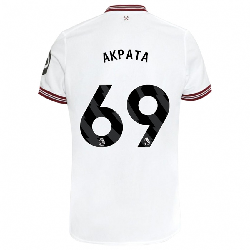Bambino Maglia Tyron Akpata #69 Bianco Kit Gara Away 2023/24 Maglietta