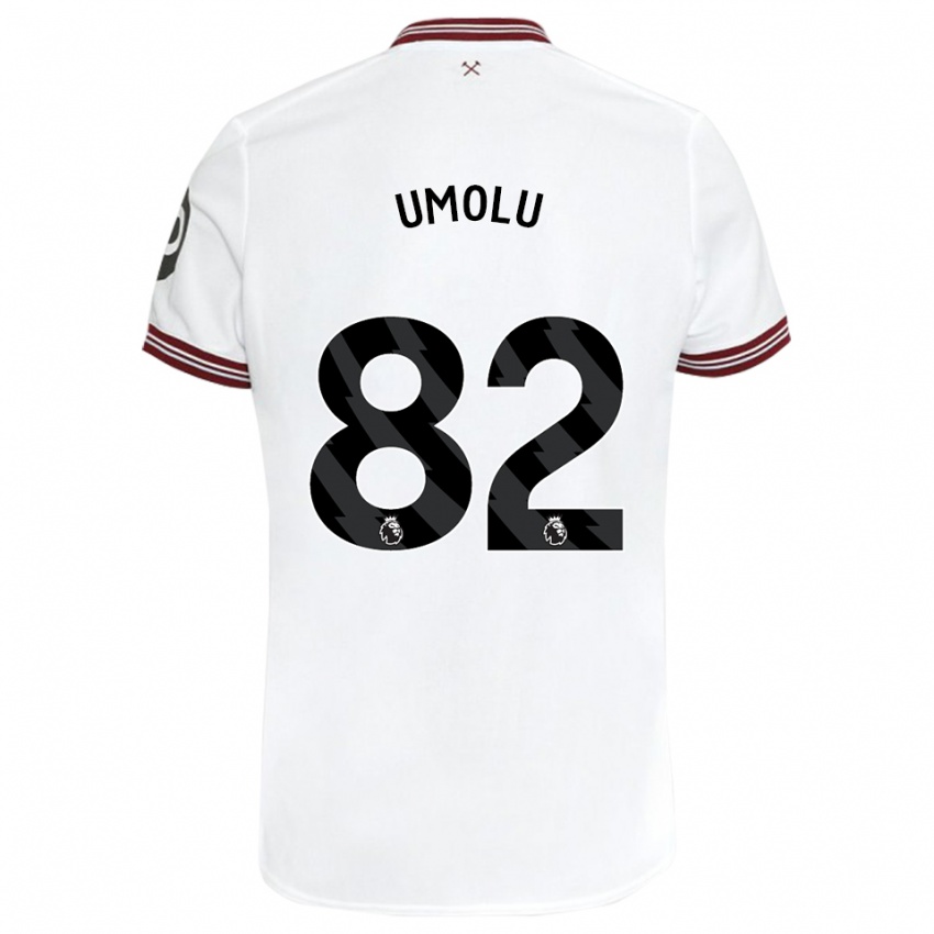 Bambino Maglia Jemiah Umolu #82 Bianco Kit Gara Away 2023/24 Maglietta