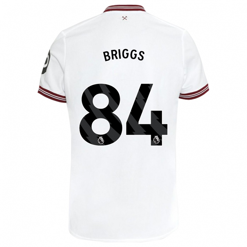 Bambino Maglia Josh Briggs #84 Bianco Kit Gara Away 2023/24 Maglietta