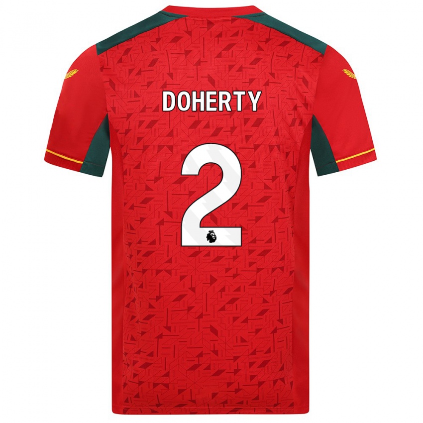 Bambino Maglia Matt Doherty #2 Rosso Kit Gara Away 2023/24 Maglietta