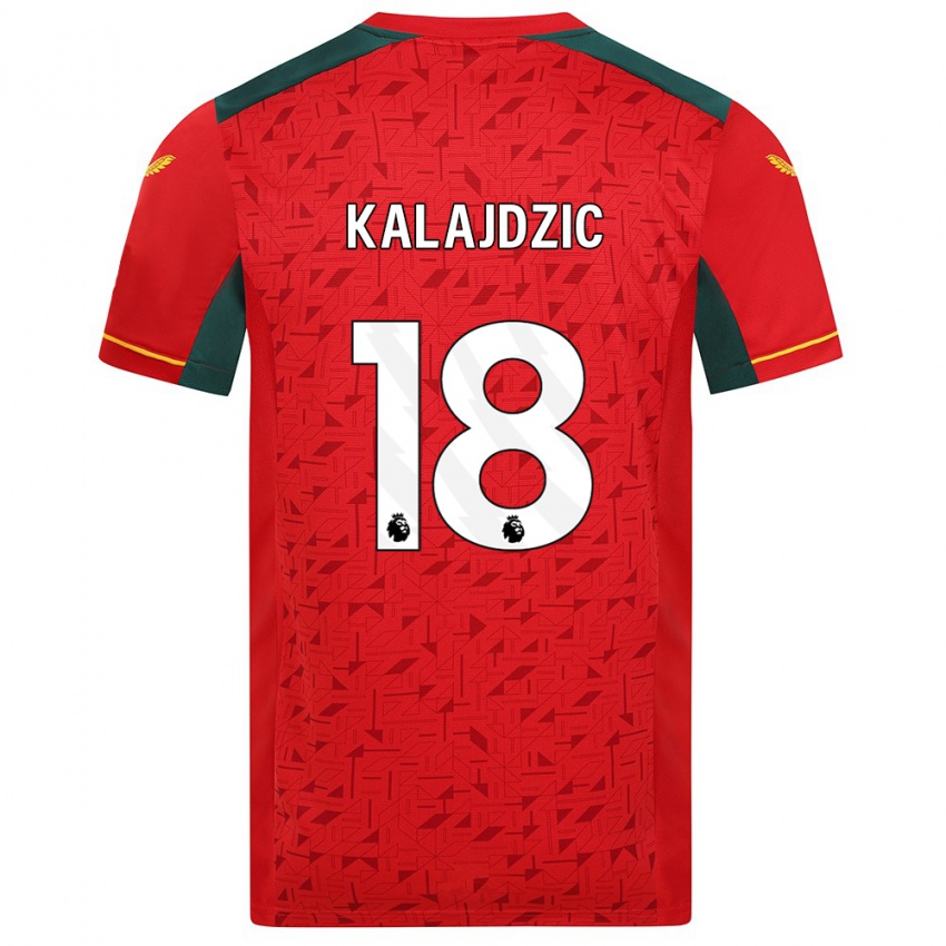 Bambino Maglia Sasa Kalajdzic #18 Rosso Kit Gara Away 2023/24 Maglietta