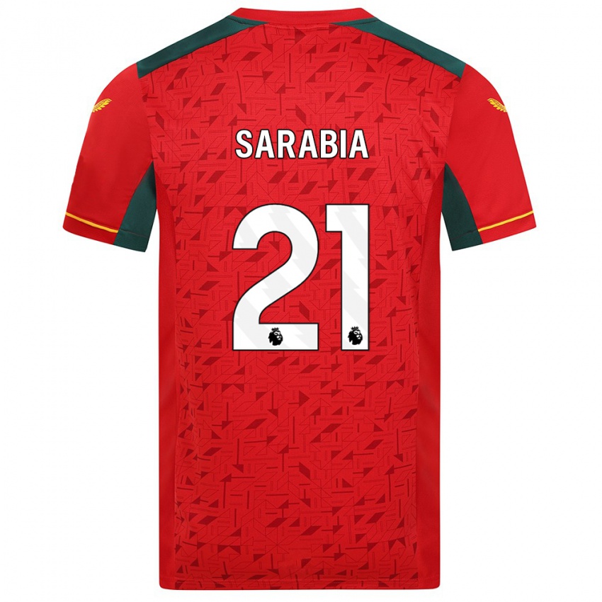 Bambino Maglia Pablo Sarabia #21 Rosso Kit Gara Away 2023/24 Maglietta