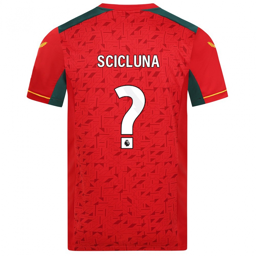 Bambino Maglia Lucas Scicluna #0 Rosso Kit Gara Away 2023/24 Maglietta