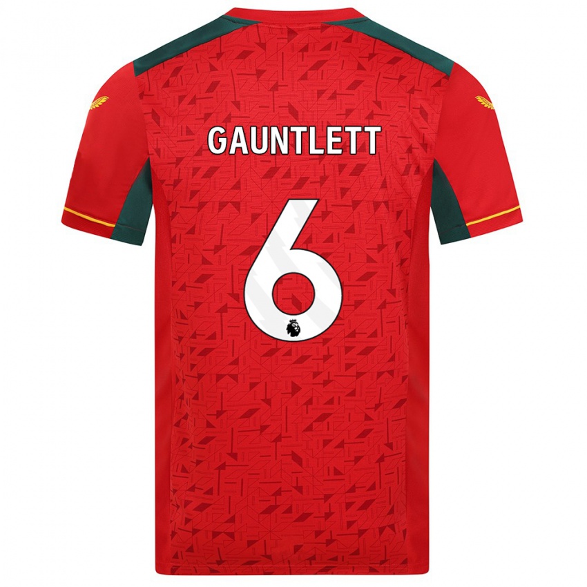 Bambino Maglia Maz Gauntlett #6 Rosso Kit Gara Away 2023/24 Maglietta