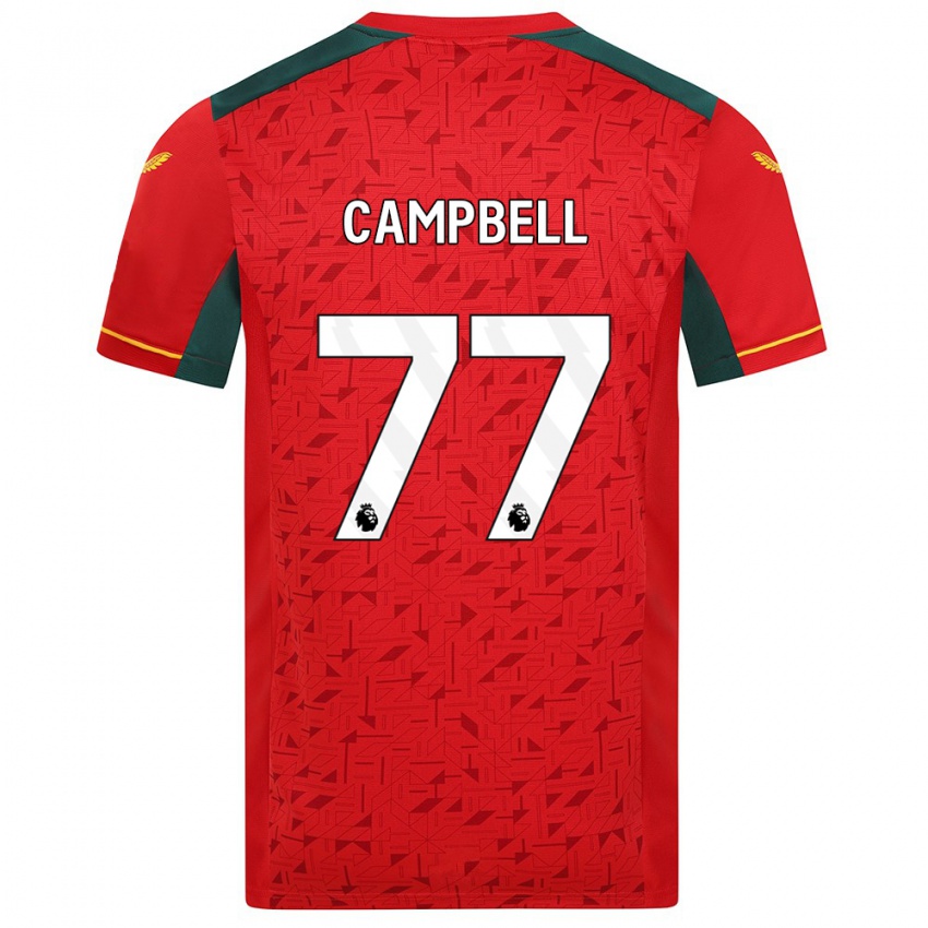 Bambino Maglia Chem Campbell #77 Rosso Kit Gara Away 2023/24 Maglietta