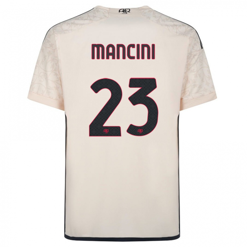 Bambino Maglia Gianluca Mancini #23 Bianco Blu Kit Gara Away 2023/24 Maglietta