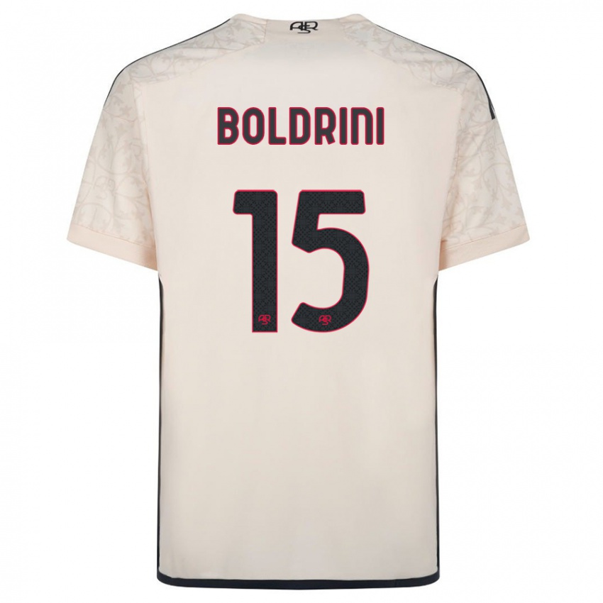 Bambino Maglia Mattia Boldrini #15 Bianco Blu Kit Gara Away 2023/24 Maglietta