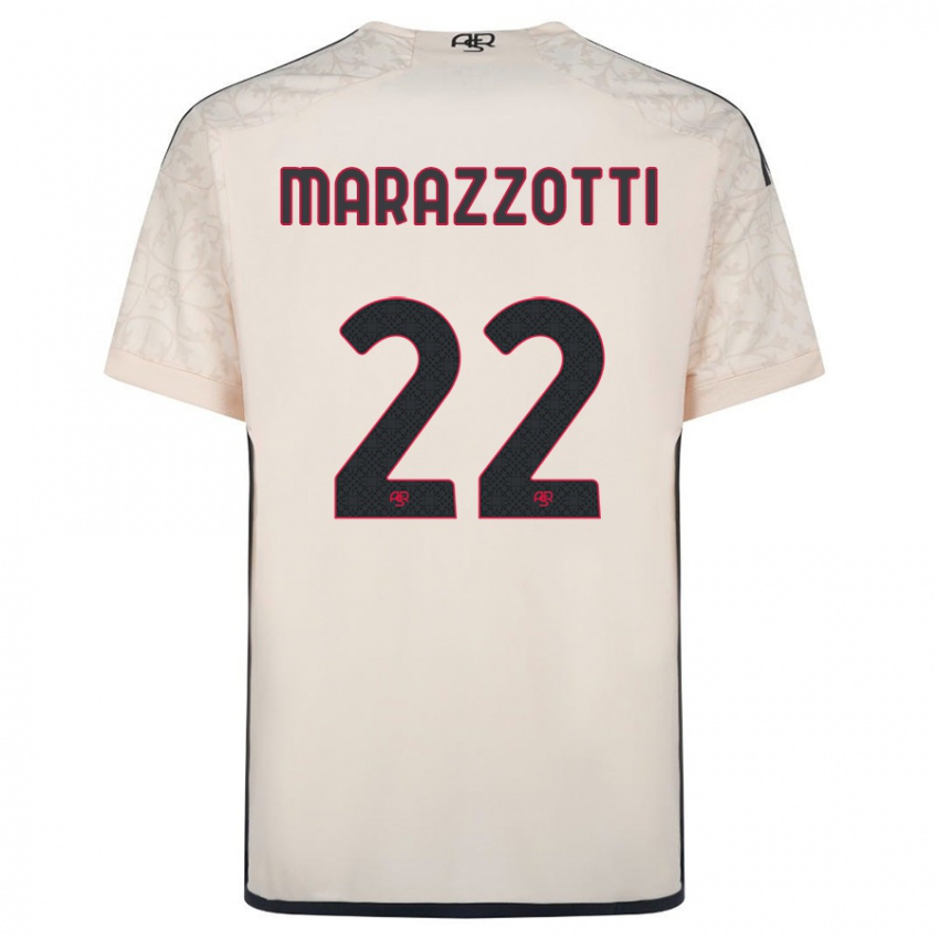 Bambino Maglia Fabrizio Marazzotti #22 Bianco Blu Kit Gara Away 2023/24 Maglietta