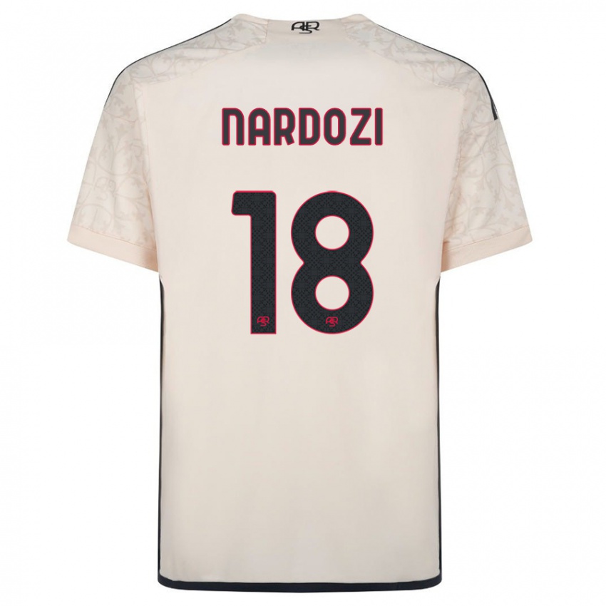 Bambino Maglia Manuel Nardozi #18 Bianco Blu Kit Gara Away 2023/24 Maglietta