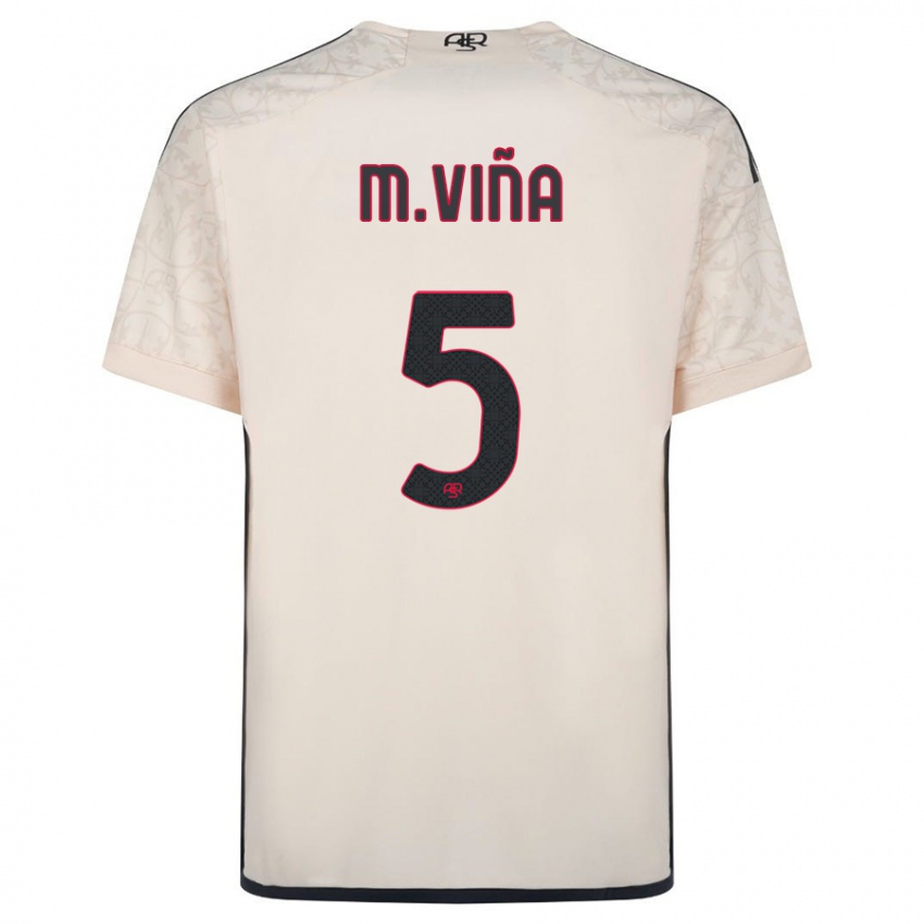 Bambino Maglia Matias Vina #5 Bianco Blu Kit Gara Away 2023/24 Maglietta