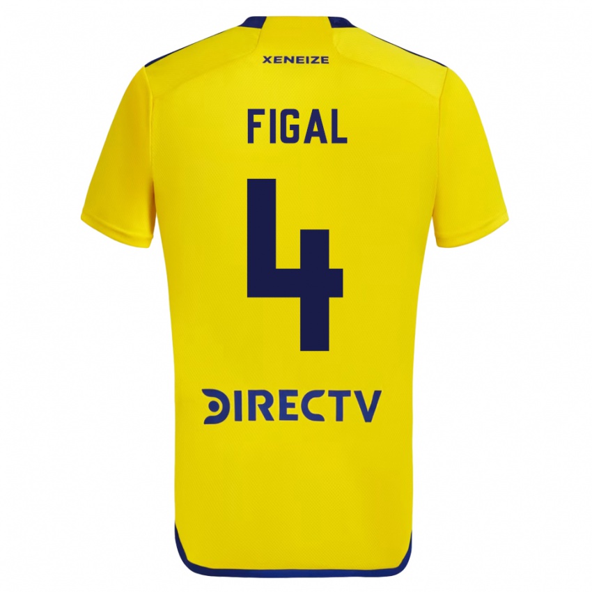 Bambino Maglia Nicolás Figal #4 Giallo Kit Gara Away 2023/24 Maglietta