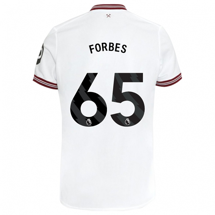 Uomo Maglia Michael Forbes #65 Bianco Kit Gara Away 2023/24 Maglietta