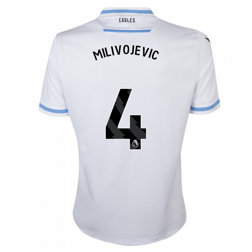 Uomo Maglia Luka Milivojevic #4 Bianco Kit Gara Away 2023/24 Maglietta