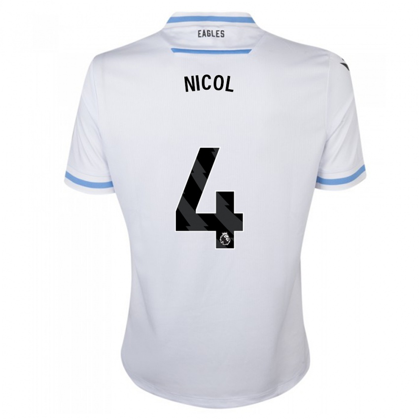 Uomo Maglia Leigh Nicol #4 Bianco Kit Gara Away 2023/24 Maglietta