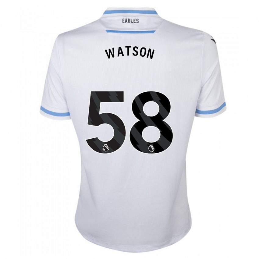 Uomo Maglia Noah Watson #58 Bianco Kit Gara Away 2023/24 Maglietta