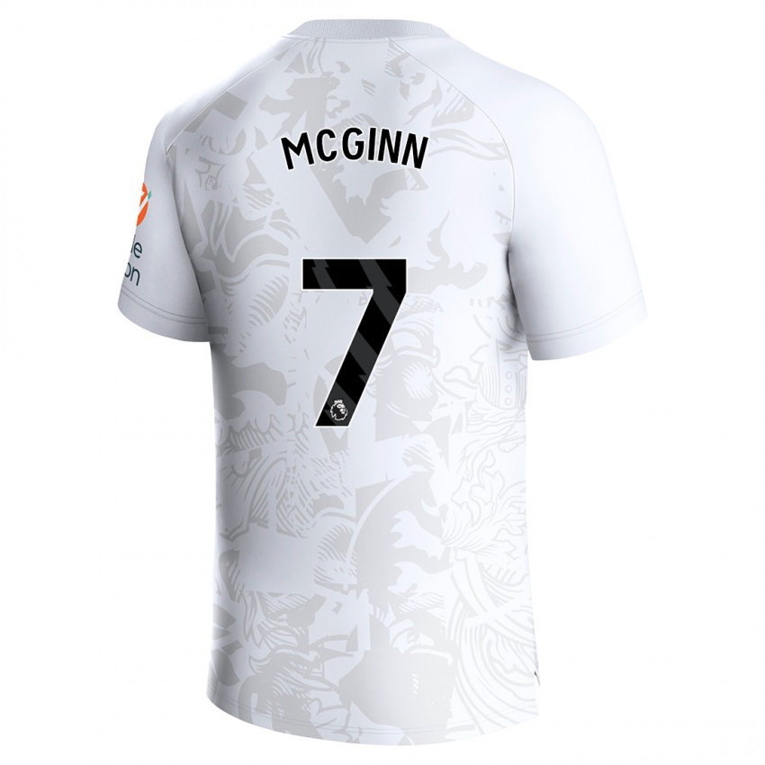 Uomo Maglia John Mcginn #7 Bianco Kit Gara Away 2023/24 Maglietta