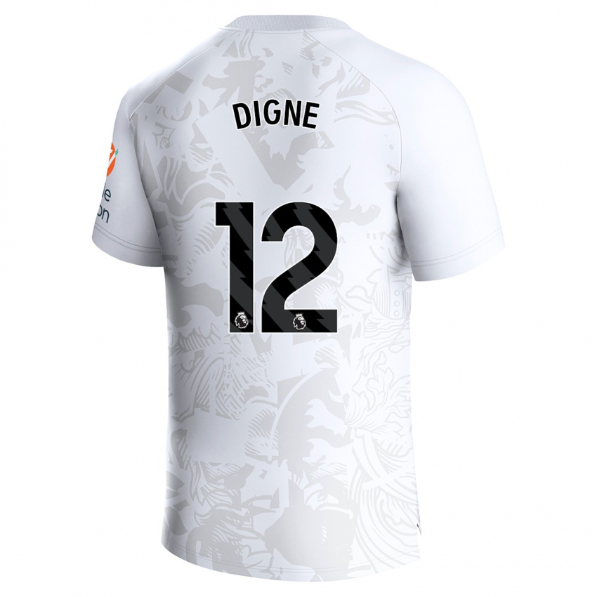 Uomo Maglia Lucas Digne #12 Bianco Kit Gara Away 2023/24 Maglietta