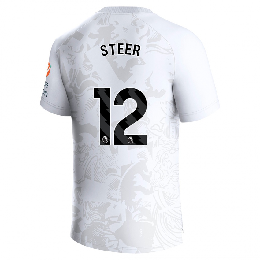 Uomo Maglia Jed Steer #12 Bianco Kit Gara Away 2023/24 Maglietta