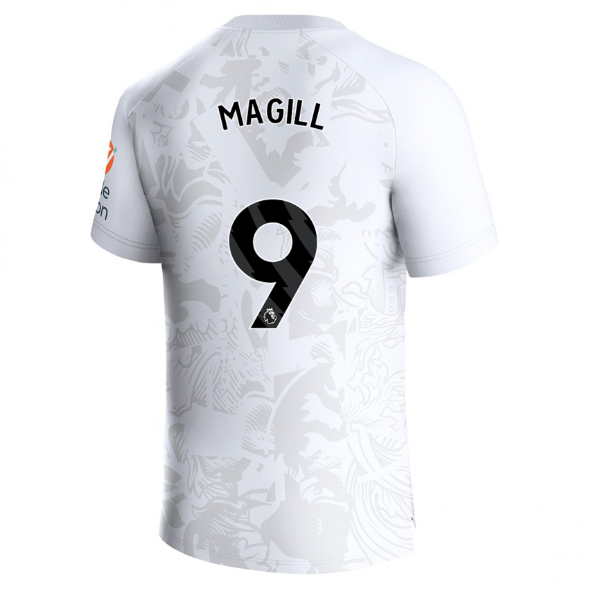 Uomo Maglia Simone Magill #9 Bianco Kit Gara Away 2023/24 Maglietta