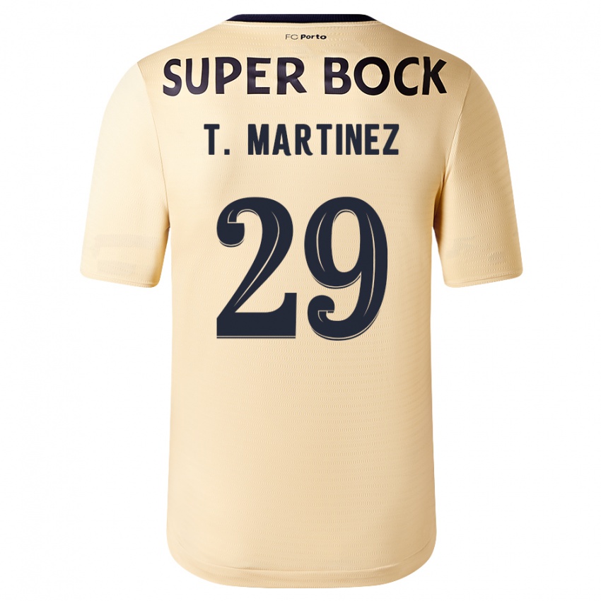 Uomo Maglia Toni Martinez #29 Beige-Dorato Kit Gara Away 2023/24 Maglietta