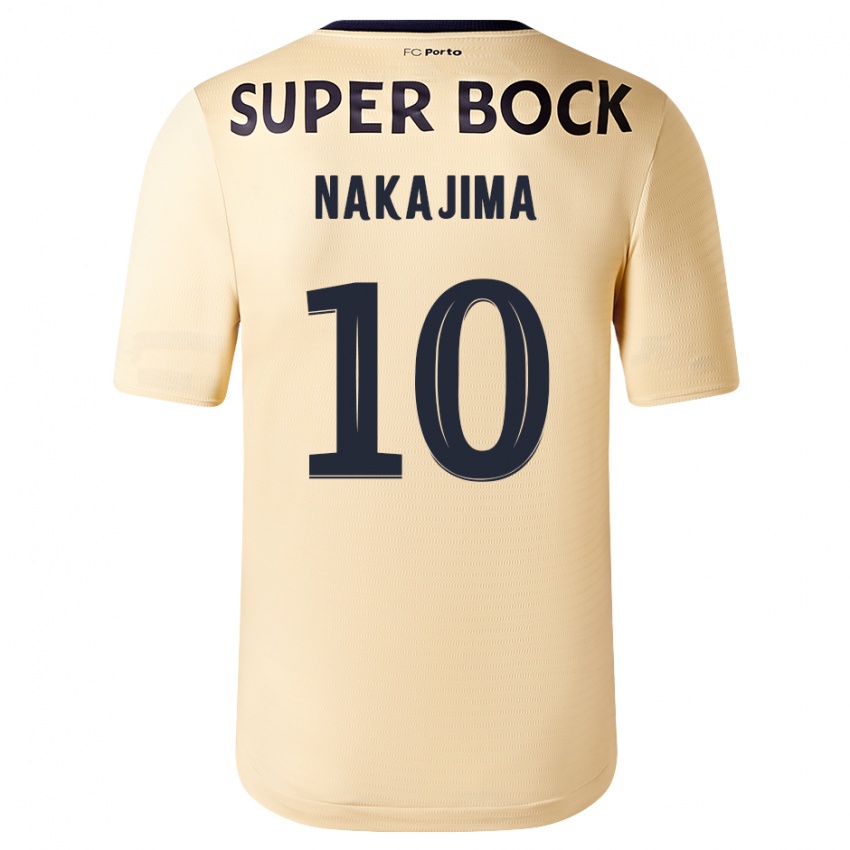 Uomo Maglia Shoya Nakajima #10 Beige-Dorato Kit Gara Away 2023/24 Maglietta