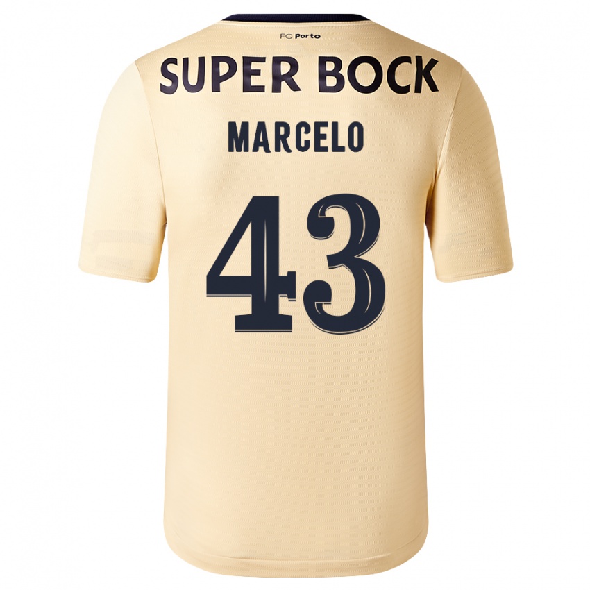 Uomo Maglia Joao Marcelo #43 Beige-Dorato Kit Gara Away 2023/24 Maglietta