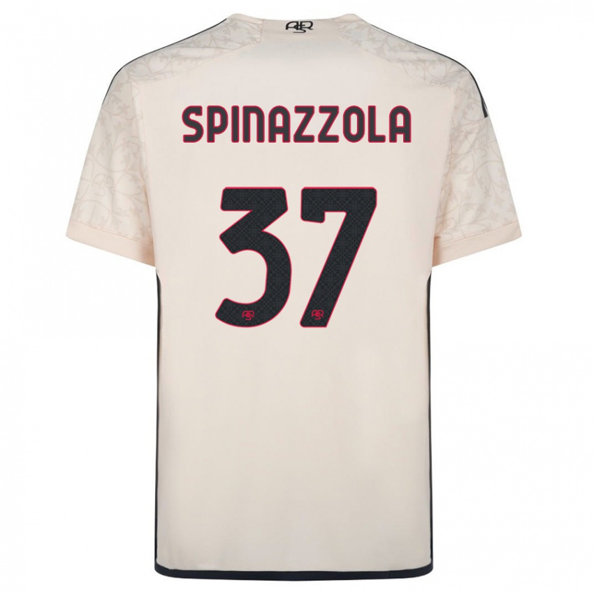 Uomo Maglia Leonardo Spinazzola #37 Bianco Blu Kit Gara Away 2023/24 Maglietta