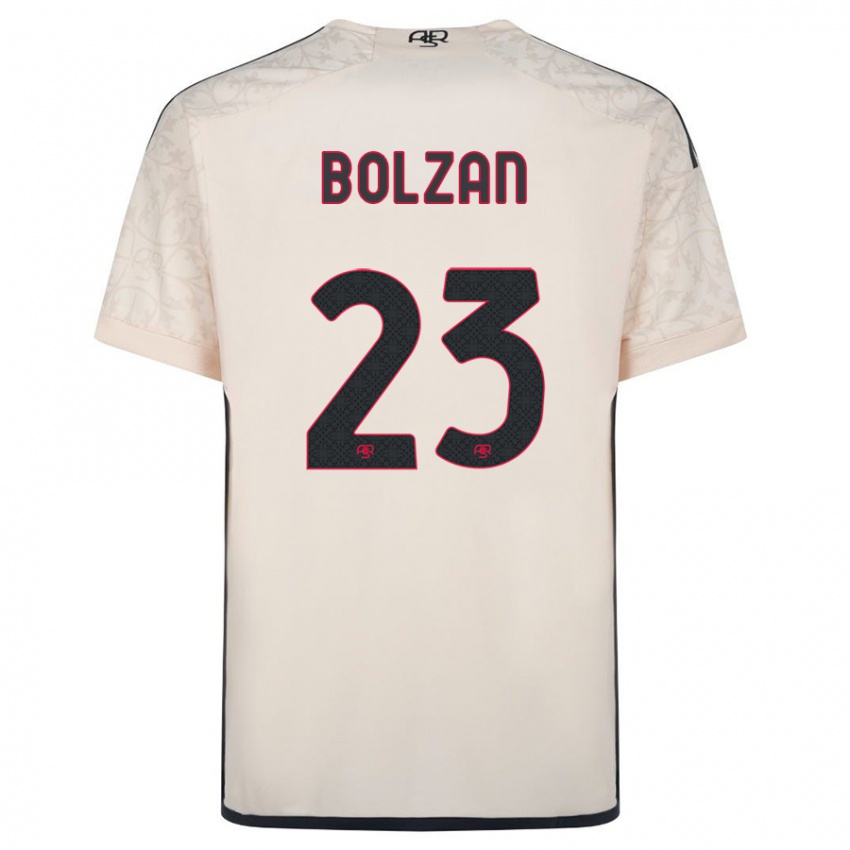 Uomo Maglia Alessandro Bolzan #23 Bianco Blu Kit Gara Away 2023/24 Maglietta