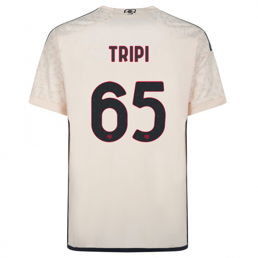 Uomo Maglia Filippo Tripi #65 Bianco Blu Kit Gara Away 2023/24 Maglietta