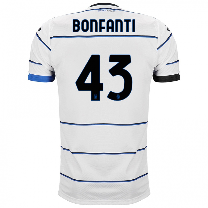 Uomo Maglia Giovanni Bonfanti #43 Bianco Kit Gara Away 2023/24 Maglietta