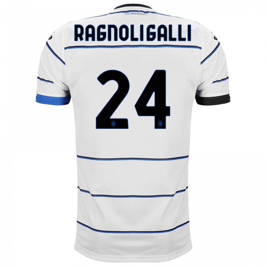 Uomo Maglia Federico Ragnoli Galli #24 Bianco Kit Gara Away 2023/24 Maglietta