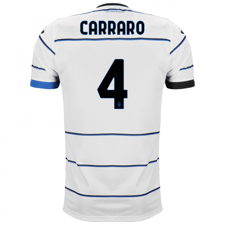 Uomo Maglia Marco Carraro #4 Bianco Kit Gara Away 2023/24 Maglietta