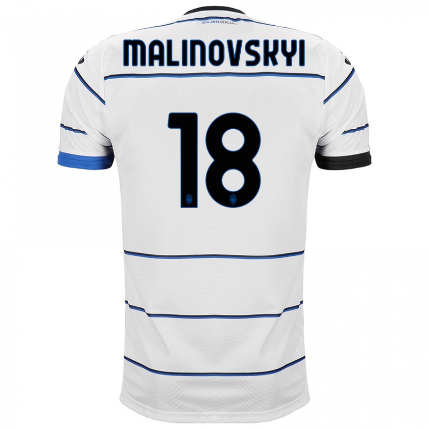Uomo Maglia Ruslan Malinovskyi #18 Bianco Kit Gara Away 2023/24 Maglietta