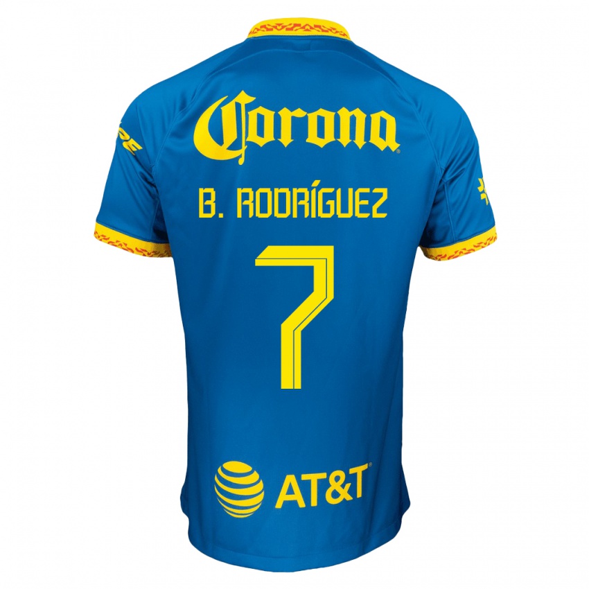 Donna Maglia Brian Rodríguez #7 Blu Kit Gara Away 2023/24 Maglietta