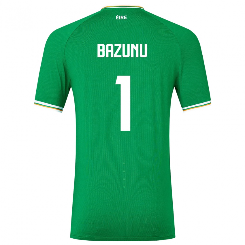 Bambino Maglia Irlanda Gavin Bazunu #1 Verde Kit Gara Home 24-26 Maglietta